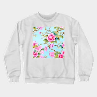 Chinoiserie cherry blossom on light blue Crewneck Sweatshirt